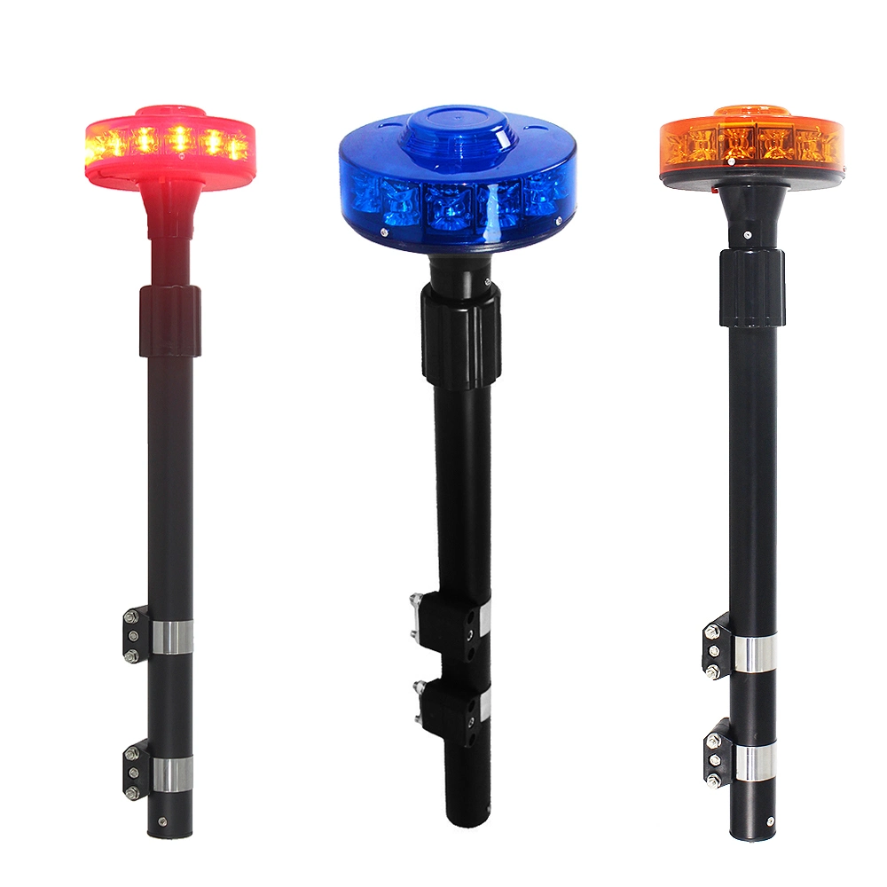 Haibang Blue LED Motorcycle Bike Safety Warning Strobe Telescopic Rear Pole Beacon Light